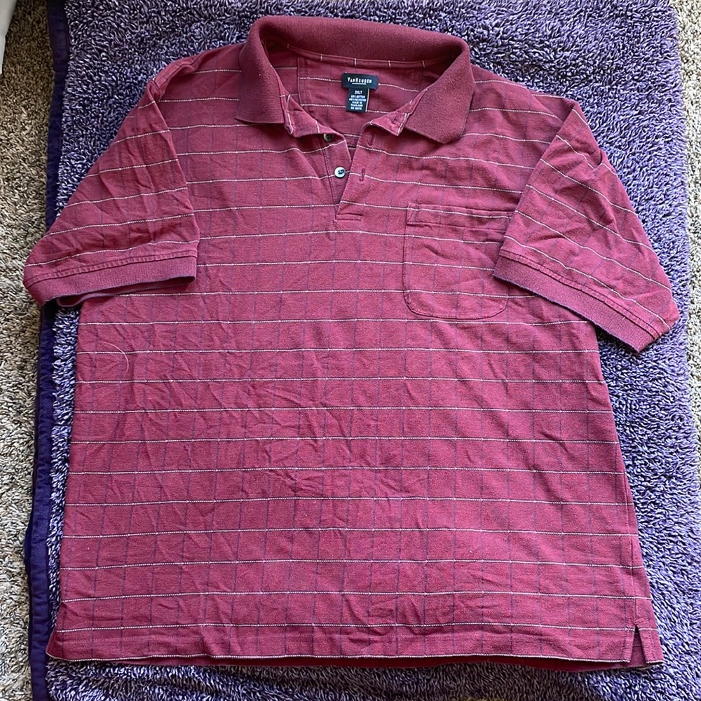 VanHeusen short sleeve 2XLT red dress shirt